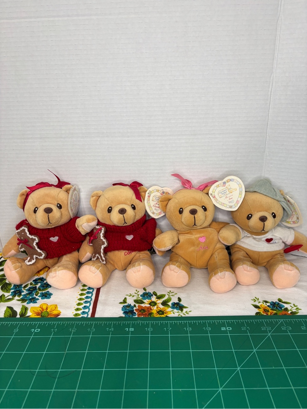 Enesco Cherished Teddies 1990 Plush Bear Collection Cookie Alex Ava Beanies Lot